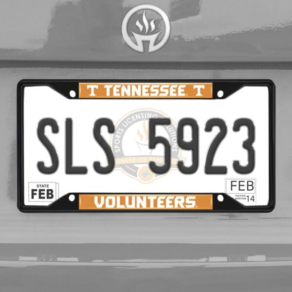 Tennessee Volunteers Metal License Plate Frame Black Finish