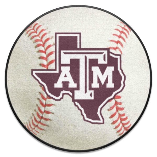 Texas AM Aggies Baseball Rug 27in. Diameter 1 1 scaled