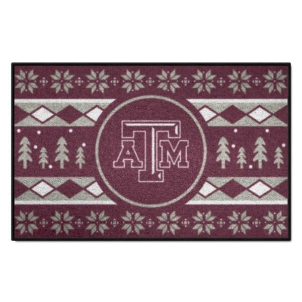 Texas AM Aggies Holiday Sweater Starter Mat Accent Rug 19in. x 30in 1 scaled