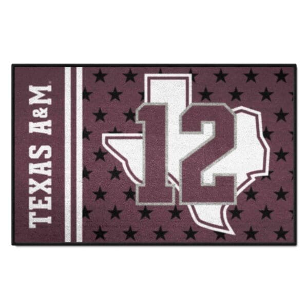 Texas AM Aggies Starter Mat Accent Rug 19in. x 30in. Texas Outline 12 Logo 1 scaled