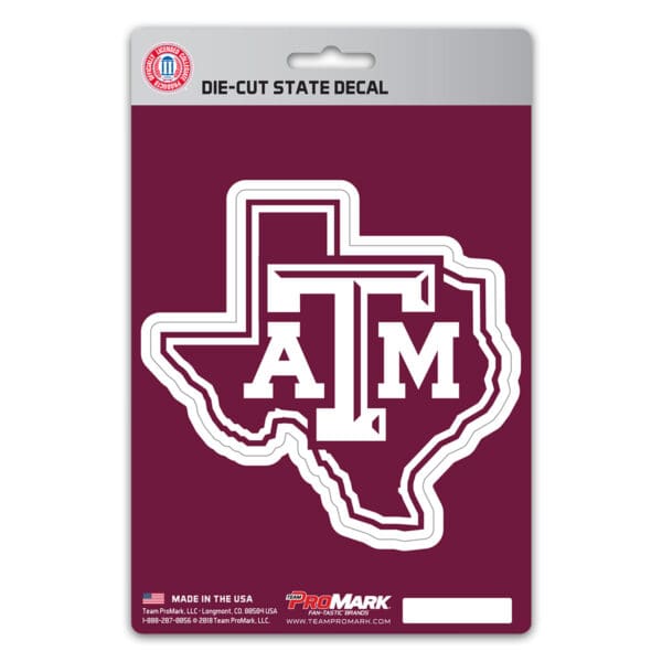 Texas AM Aggies Team State Shape Decal Sticker 1