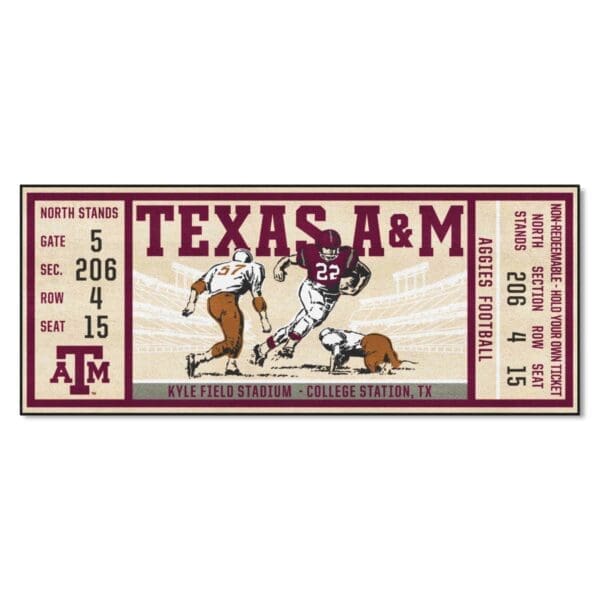 Texas AM Aggies Ticket Runner Rug 30in. x 72in 1 scaled