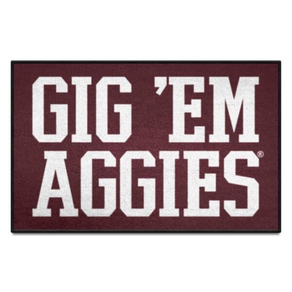 Texas AM Starter Mat Accent Rug 19in. x 30in. Slogan Design 1 scaled