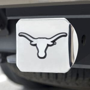 Texas Longhorns Chrome Metal Hitch Cover with Chrome Metal 3D Emblem