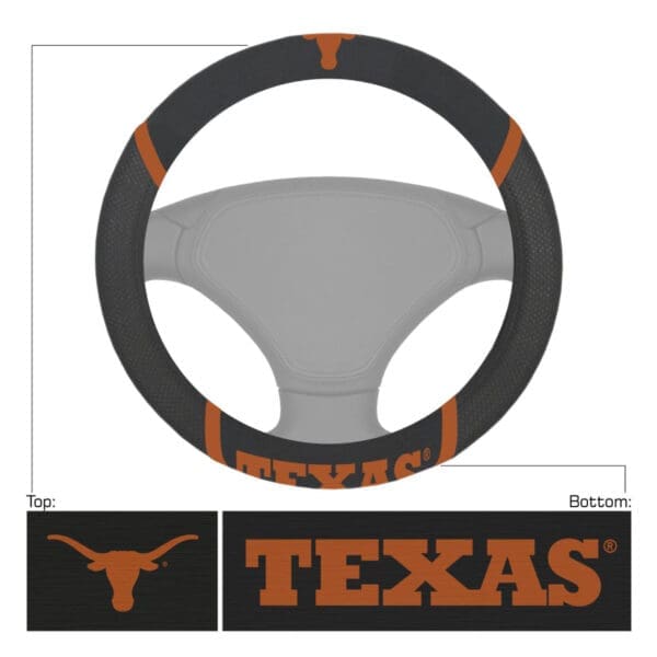 Texas Longhorns Embroidered Steering Wheel Cover 1