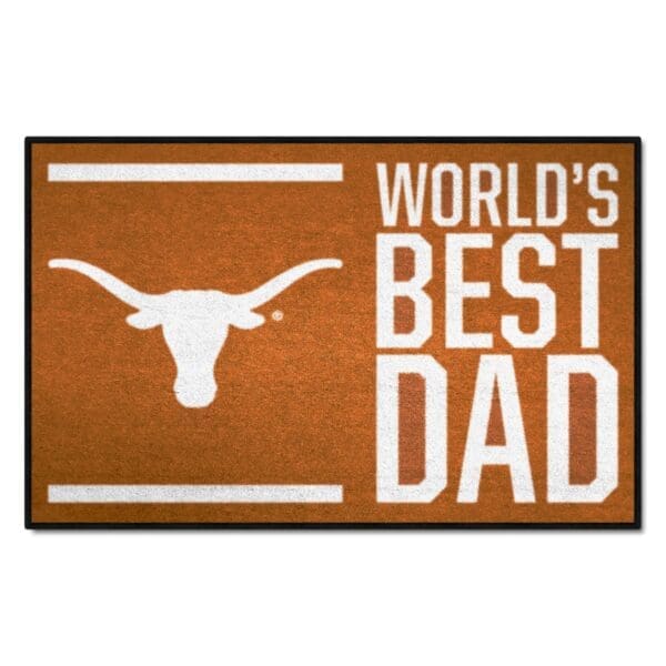 Texas Longhorns Starter Mat Accent Rug 19in. x 30in. Worlds Best Dad Starter Mat 1 scaled