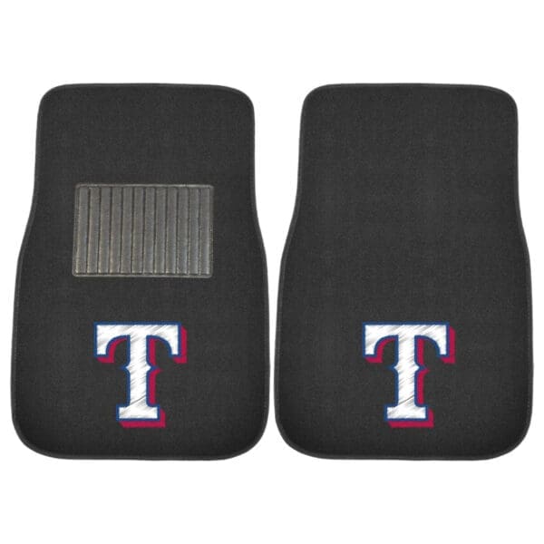 Texas Rangers Embroidered Car Mat Set 2 Pieces 1