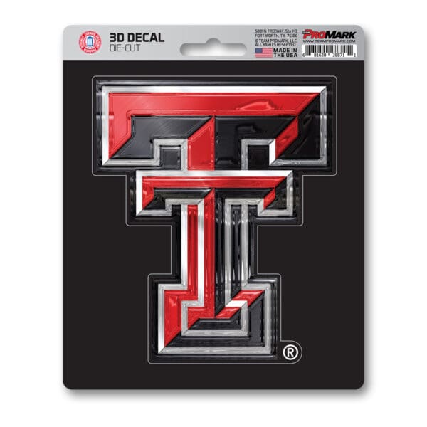 Texas Tech Red Raiders 3D Decal Sticker 1