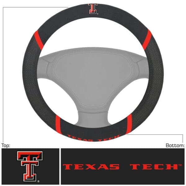 Texas Tech Red Raiders Embroidered Steering Wheel Cover 1