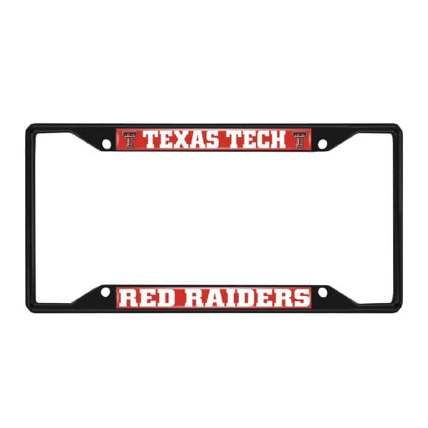 Texas Tech Red Raiders Metal License Plate Frame Black Finish 1