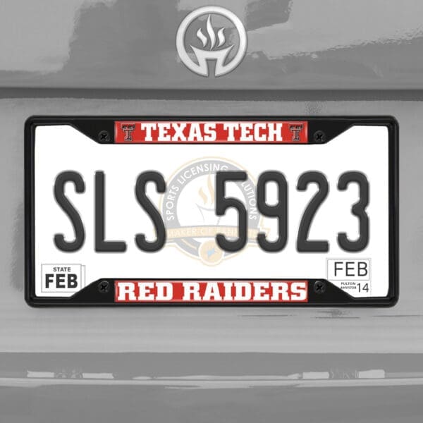 Texas Tech Red Raiders Metal License Plate Frame Black Finish