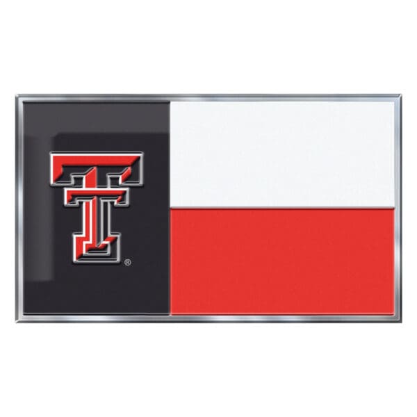 Texas Tech Red Raiders State Flag Aluminum Embossed Emblem 1