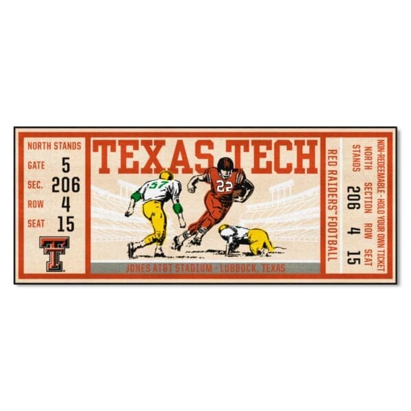 Texas Tech Red Raiders Ticket Runner Rug 30in. x 72in 1 scaled