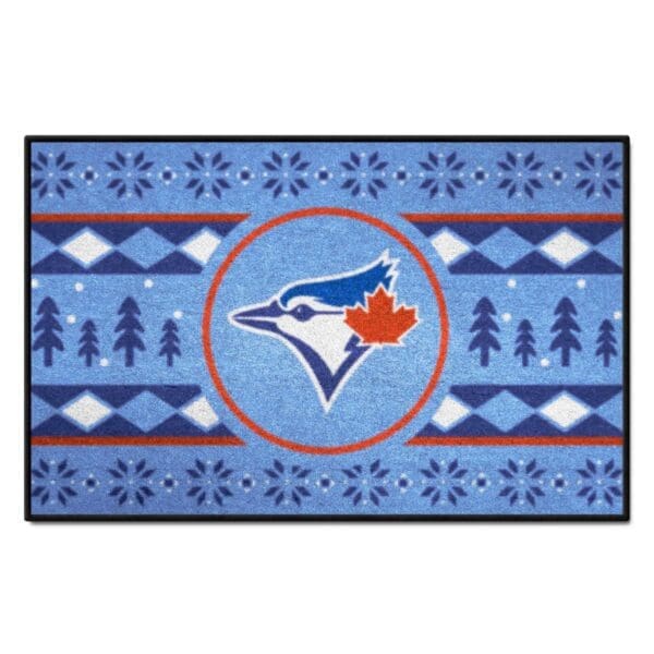 Toronto Blue Jays Holiday Sweater Starter Mat Accent Rug 19in. x 30in 1 1 scaled