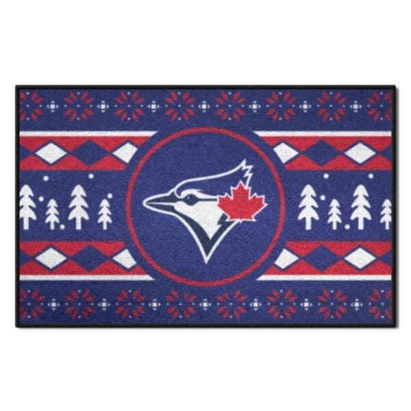Toronto Blue Jays Holiday Sweater Starter Mat Accent Rug 19in. x 30in 1 scaled