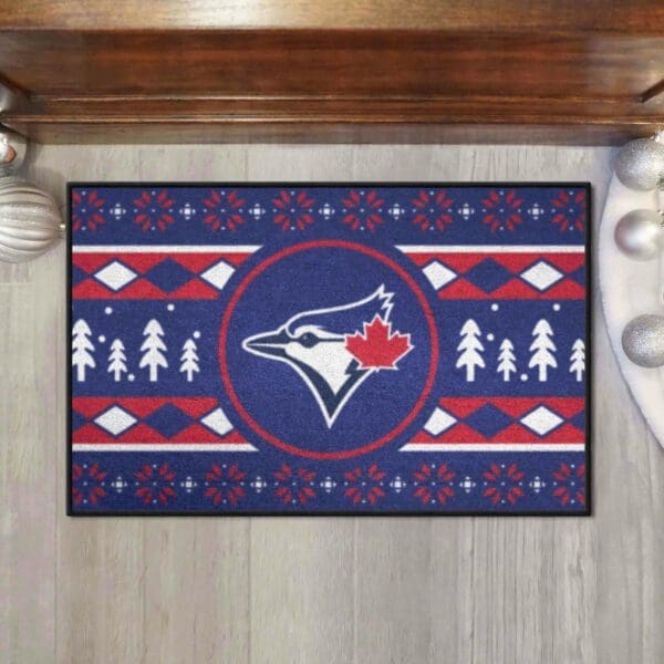 Toronto Blue Jays Holiday Sweater Starter Mat Accent Rug - 19in. x 30in.