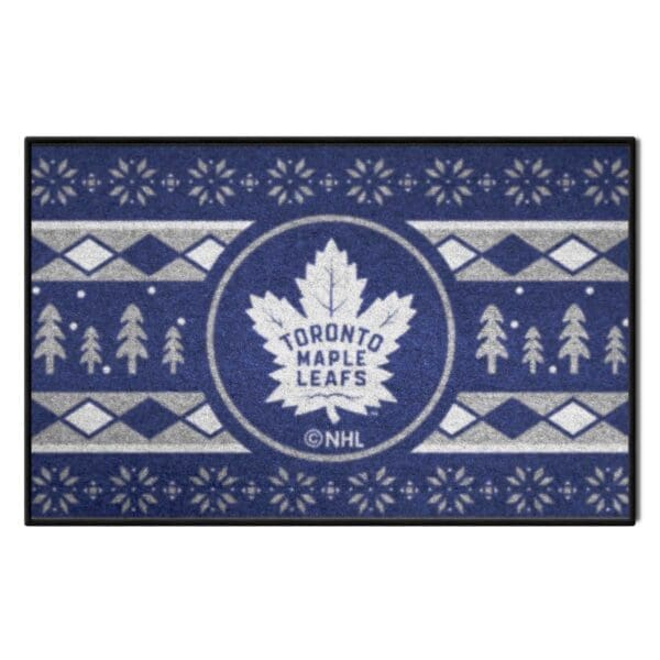 Toronto Maple Leafs Holiday Sweater Starter Mat Accent Rug 19in. x 30in. 26871 1 scaled