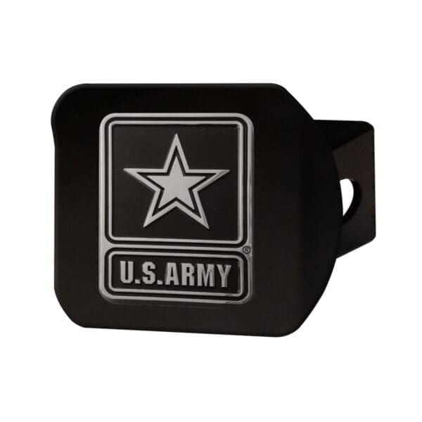 U.S. Army Black Metal Hitch Cover with Metal Chrome 3D Emblem 21326 1