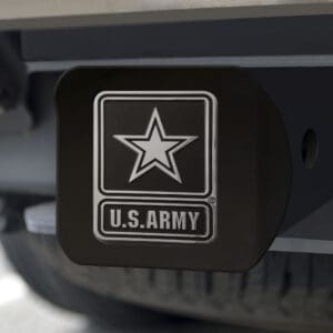 U.S. Army Black Metal Hitch Cover with Metal Chrome 3D Emblem-21326