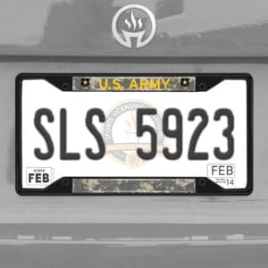 U.S. Army Metal License Plate Frame Black Finish-31294