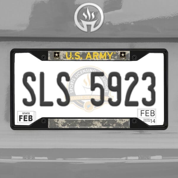 U.S. Army Metal License Plate Frame Black Finish-31294