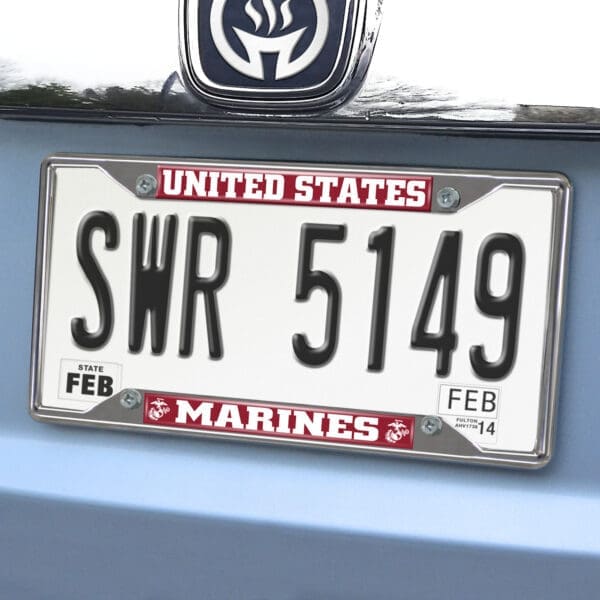 U.S. Marines Chrome Metal License Plate Frame