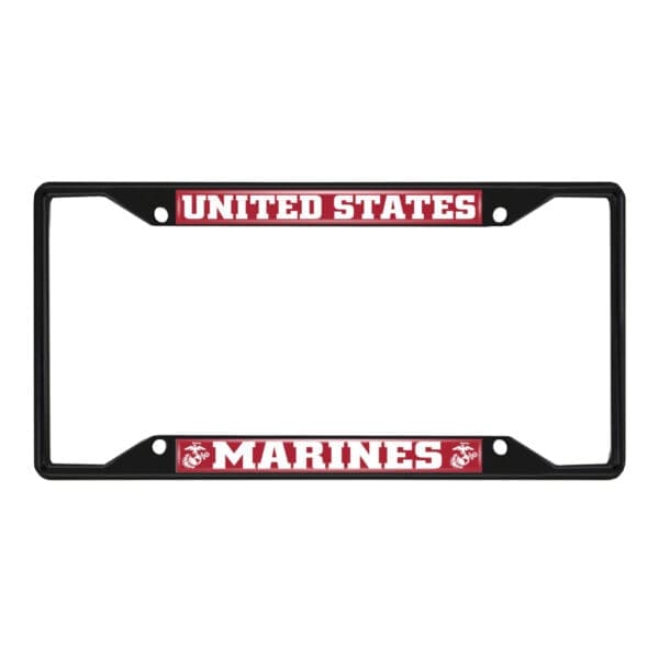 U.S. Marines Metal License Plate Frame Black Finish 31295 1