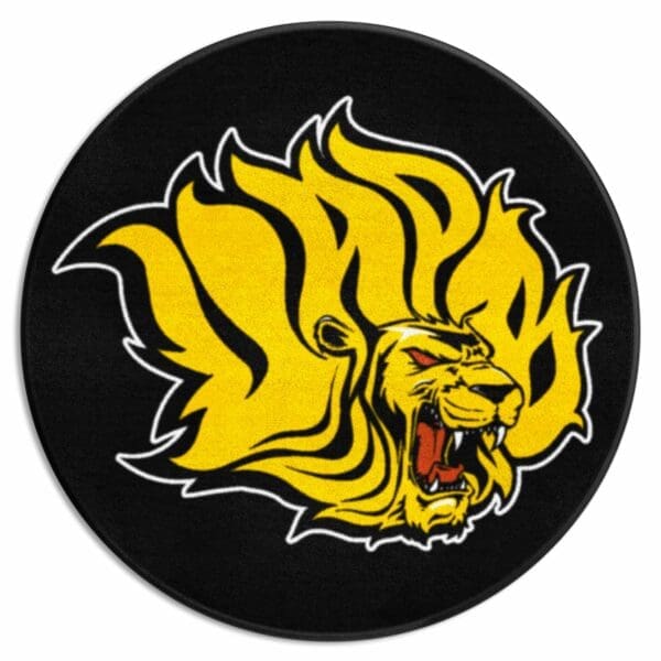 UAPB Golden Lions Hockey Puck Rug 27in. Diameter 1 scaled
