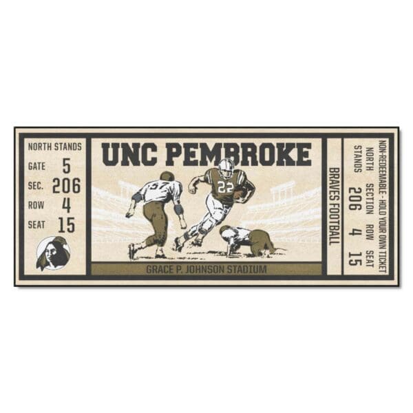 UNC Pembroke Braves Ticket Runner Rug 30in. x 72in 1 scaled