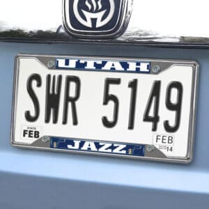 Utah Jazz Chrome Metal License Plate Frame