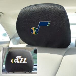 Utah Jazz Embroidered Head Rest Cover Set - 2 Pieces-14777
