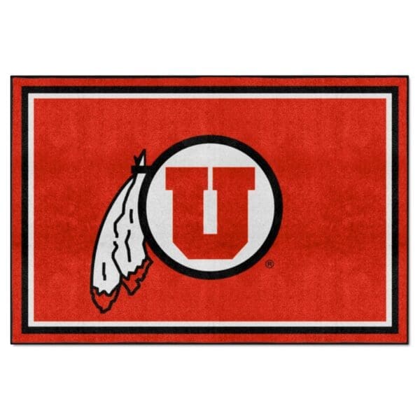 Utah Utes 5ft. x 8 ft. Plush Area Rug 1 scaled