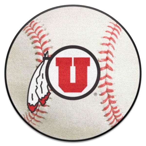 Utah Utes Baseball Rug 27in. Diameter 1 scaled