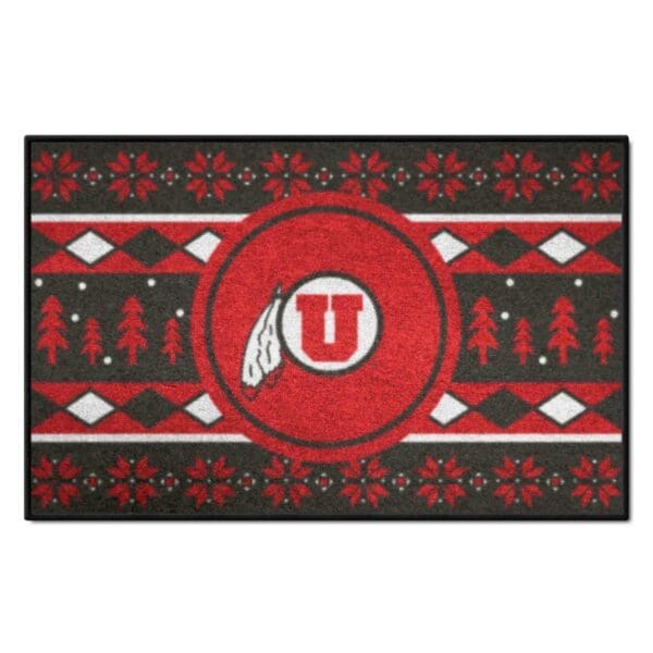Utah Utes Holiday Sweater Starter Mat Accent Rug 19in. x 30in 1 scaled