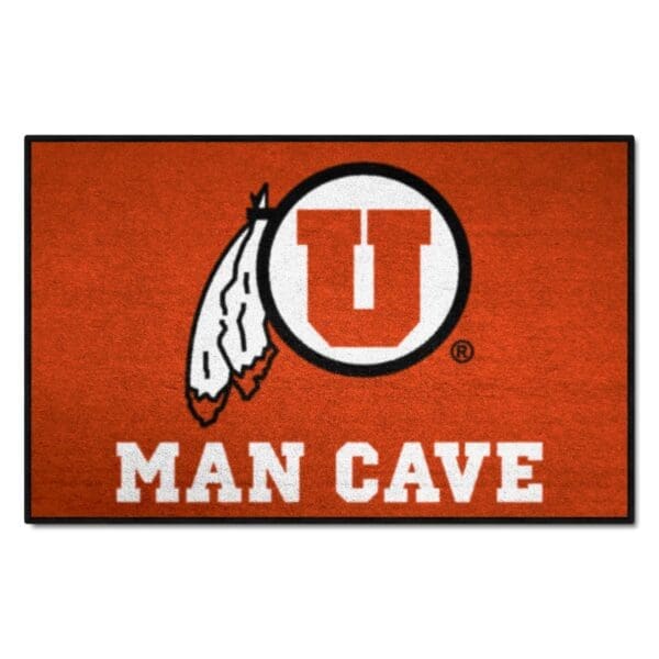 Utah Utes Man Cave Starter Mat Accent Rug 19in. x 30in 1 scaled