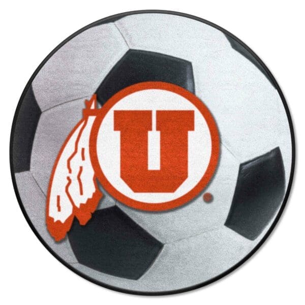 Utah Utes Soccer Ball Rug 27in. Diameter 1 scaled