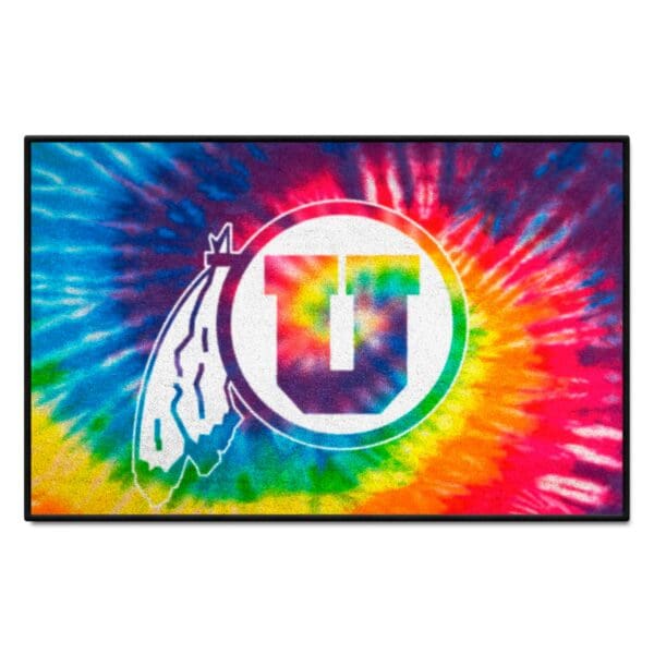 Utah Utes Tie Dye Starter Mat Accent Rug 19in. x 30in 1 scaled
