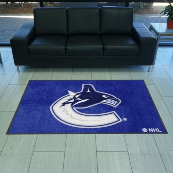 Vancouver Canucks 4X6 High-Traffic Mat with Durable Rubber Backing - Landscape Orientation-12887