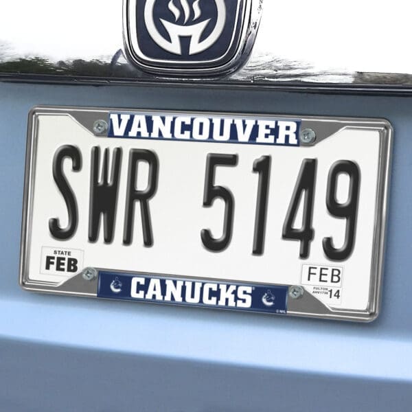 Vancouver Canucks Chrome Metal License Plate Frame