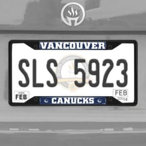 Vancouver Canucks Metal License Plate Frame Black Finish-31830