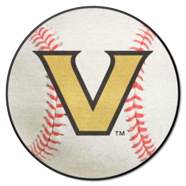 Vanderbilt Commodores Baseball Rug 27in. Diameter 1 scaled