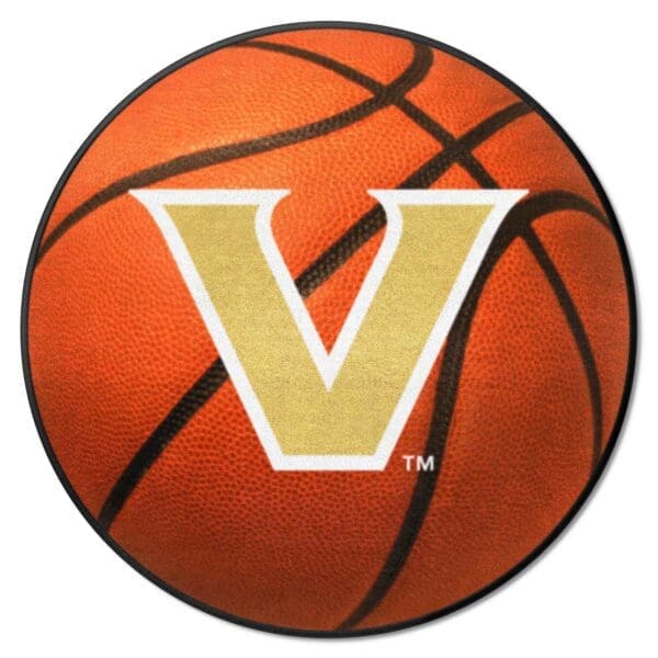 Vanderbilt Commodores Basketball Rug 27in. Diameter 1 scaled