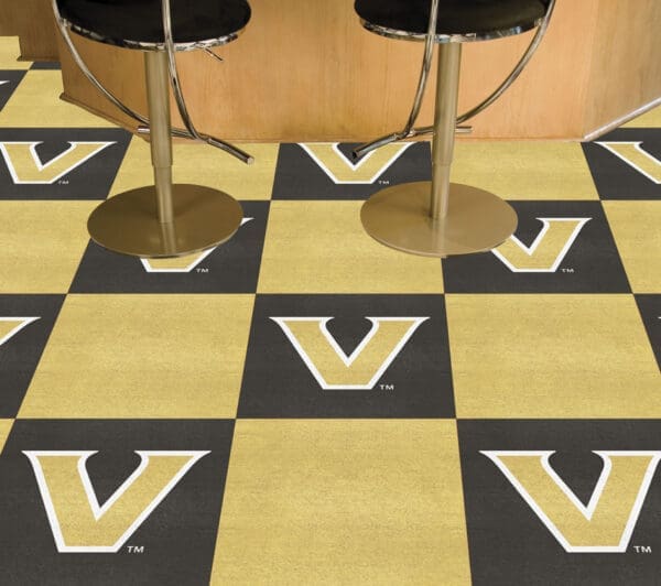 Vanderbilt Commodores Team Carpet Tiles - 45 Sq Ft.
