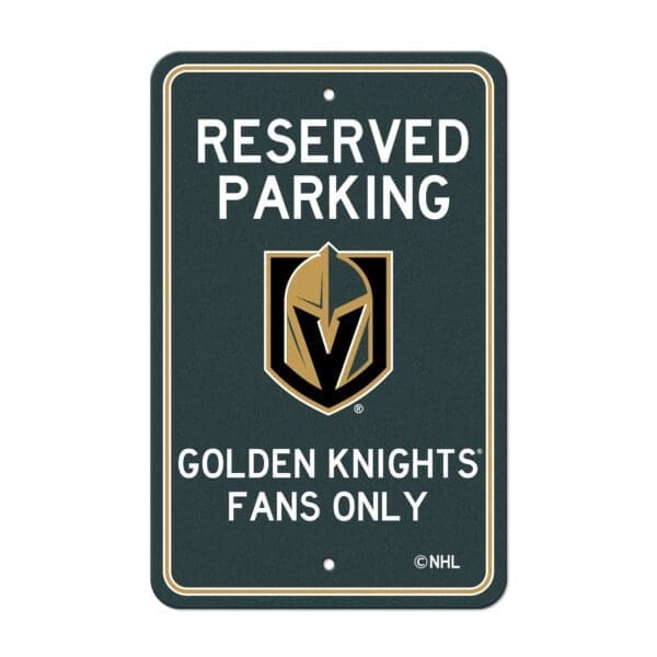 Vegas Golden Knights Team Color Reserved Parking Sign Decor 18in. X 11.5in. Lightweight 32186 1 scaled