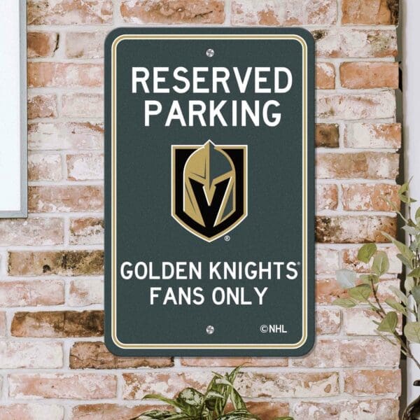 Vegas Golden Knights Team Color Reserved Parking Sign Décor 18in. X 11.5in. Lightweight-32186