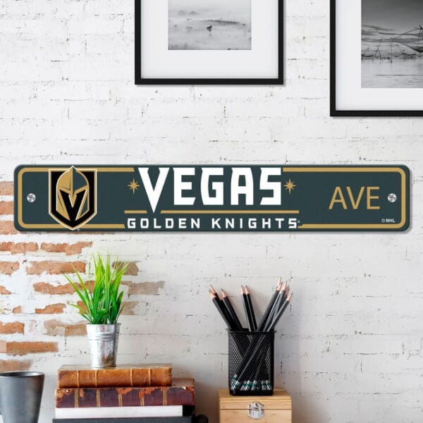 Vegas Golden Knights Team Color Street Sign Décor 4in. X 24in. Lightweight-32237