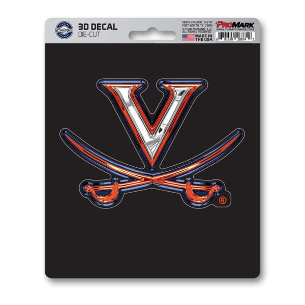 Virginia Cavaliers 3D Decal Sticker 1