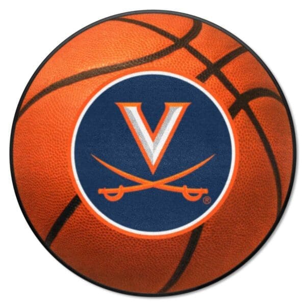 Virginia Cavaliers Basketball Rug 27in. Diameter 1 scaled