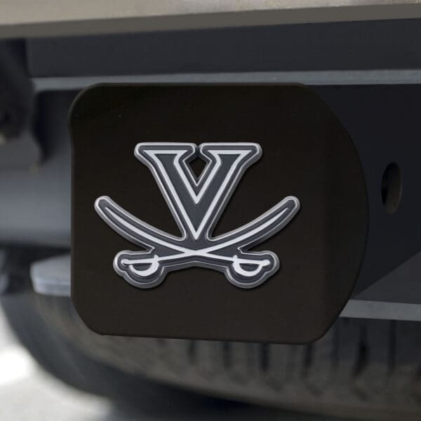 Virginia Cavaliers Black Metal Hitch Cover with Metal Chrome 3D Emblem