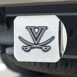 Virginia Cavaliers Chrome Metal Hitch Cover with Chrome Metal 3D Emblem